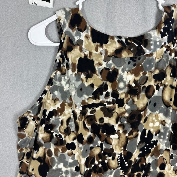 CJ Banks Tank Top Womens Blouse Black Multi Color Sheer Size 1X - Picture 10 of 15